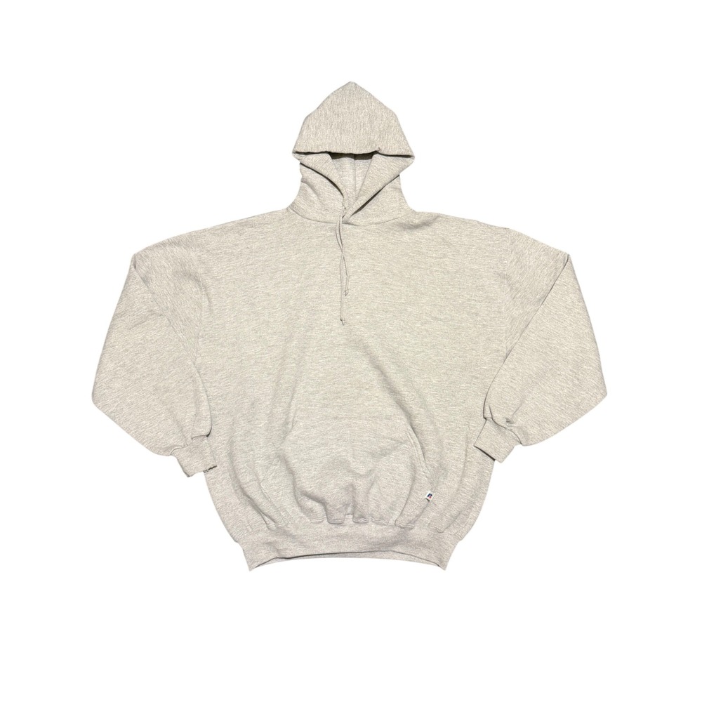 Vintage Russell Athletic Hoodie XXL Gray Made in USA Blank Sweatshirt 90s Mens